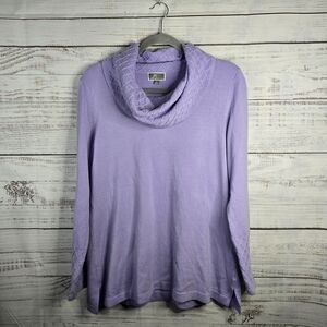 JM Collection Lavender Cowl Neck Sweater Womens Size Small